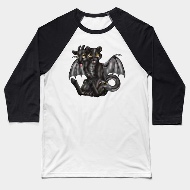 Chimera Cubs: Black Asian Golden Cat Baseball T-Shirt by spyroid101